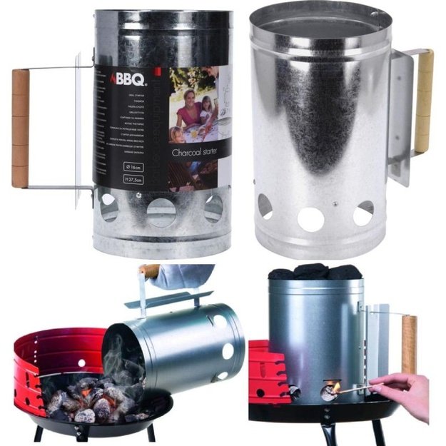 Grilio užkūrimo kaminėlis BBQ Line 27,5 cm su medine rankena