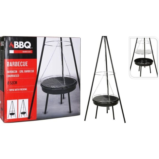 Pakabinamas sodo grilis ant trikojo BBQ Line 52 cm