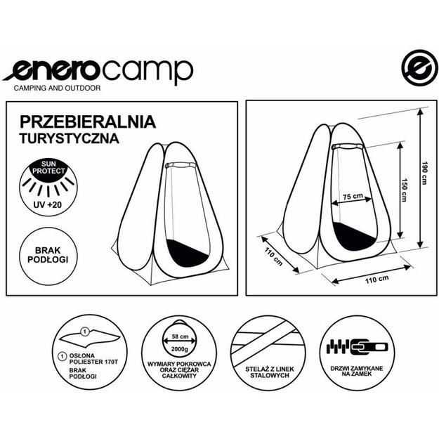 Enero Camp turistinė persirengimo palapinė 110x110x190 cm
