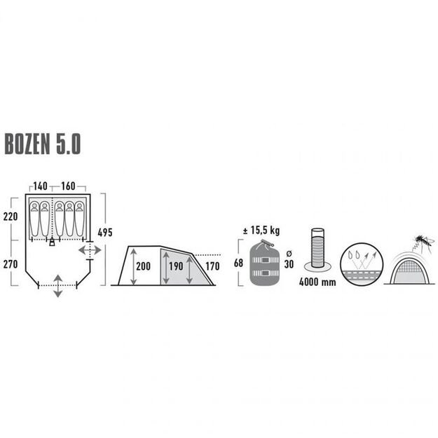 High Peak Bozen 5.0 family tent 11836