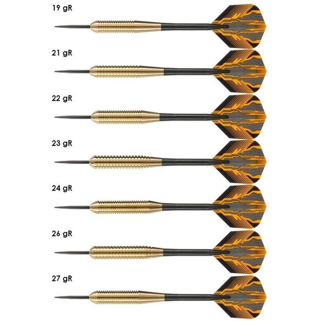 Harrows Club Brass Steeltip – tiksliai pagamintas bronzinis korpusas 1