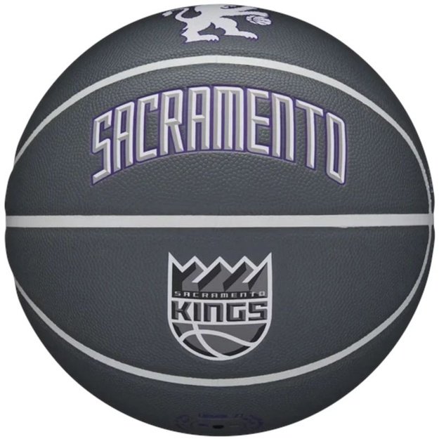 Wilson NBA Team City Collector Sacramento Kings krepšinio kamuolys, 7 dydis, pilkas