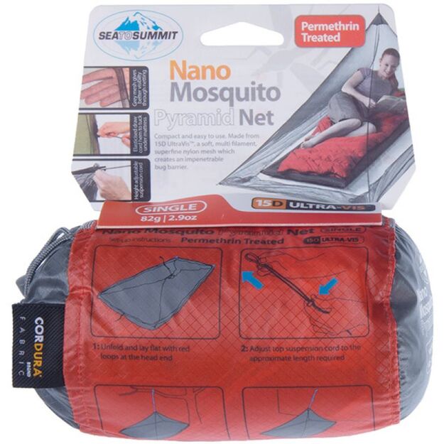 Permetrinu apdorotas kelioninis tinklas Nano Mosquito Pyramid Net