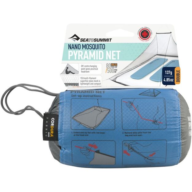Permetrinu apdorotas kelioninis tinklas Nano Mosquito Pyramid Net 12