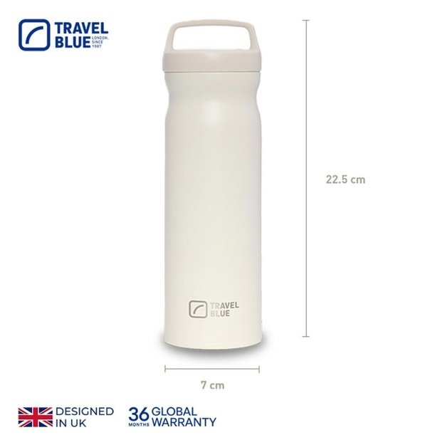 Travel Blue termo gertuvė karštiems ir šaltiems gėrimams, kreminė