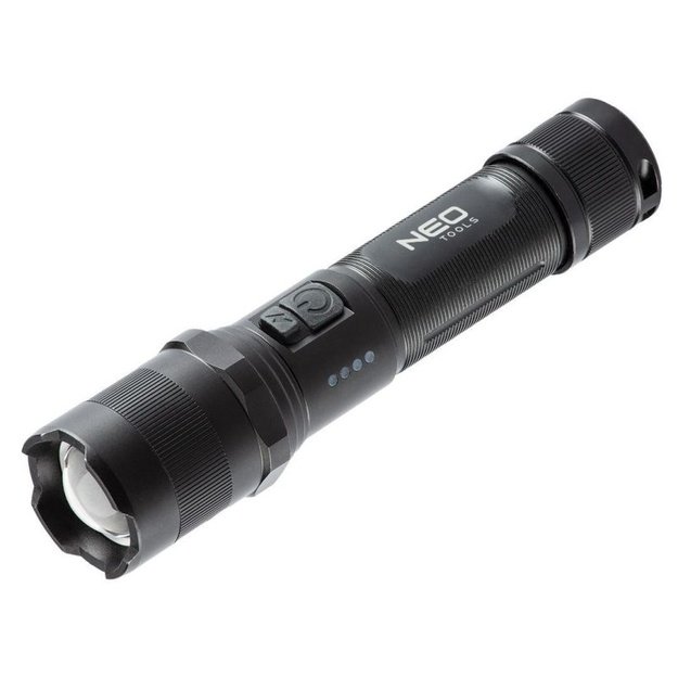 NEO Tools įkraunamas žibintuvėlis su zoom, 1000 lm, Osram P9 LED