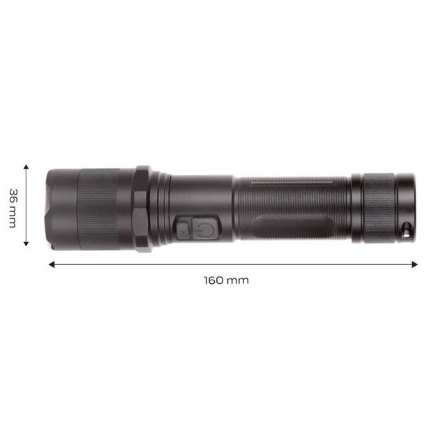 NEO Tools įkraunamas žibintuvėlis su zoom, 1000 lm, Osram P9 LED