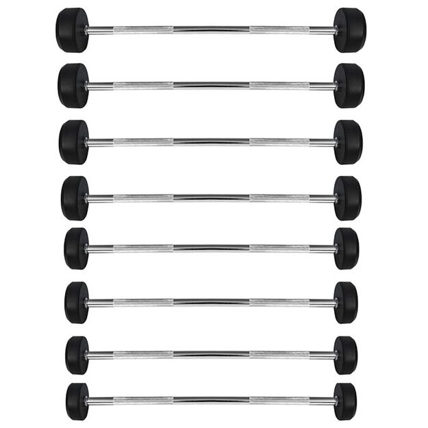 GSG HMS 40 kg – tiesi fiksuota štanga su guminiu svoriu 45