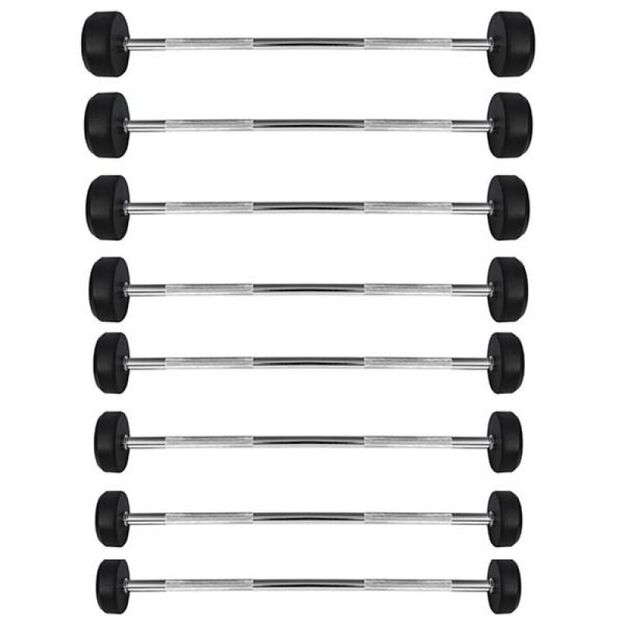 GSG HMS 40 kg – tiesi fiksuota štanga su guminiu svoriu 32