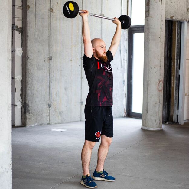 GSG HMS 40 kg – tiesi fiksuota štanga su guminiu svoriu 49