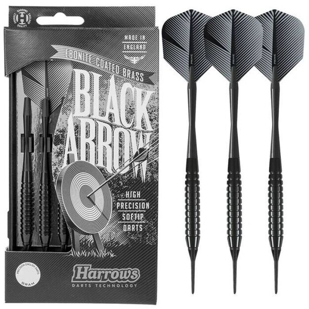 Harrows Black Arrow Softip – pusiau profesionalūs smiginiai su žalvario korpusu 4