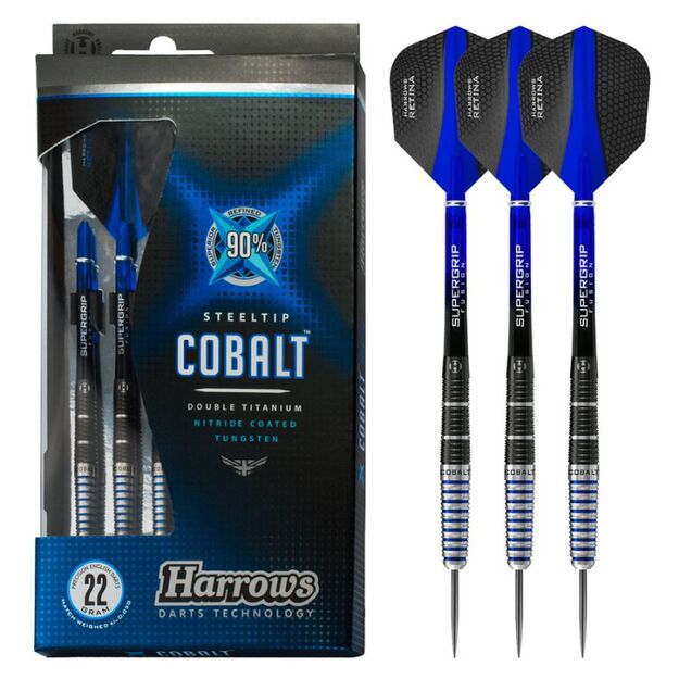 Harrows COBALT 90% Steeltip – profesionalūs 90 % volframo smiginiai 2