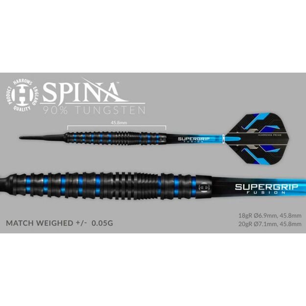 Harrows Spina Black 90% Softip – volframo smiginiai 4