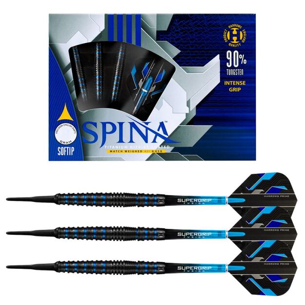 Harrows Spina Black 90% Softip – volframo smiginiai 2