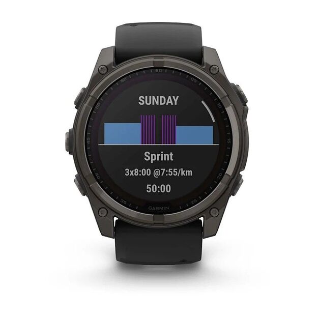 Garmin Fenix 8 Solar Sapphire Titanium Carbon sportinis GPS laikrodis 1