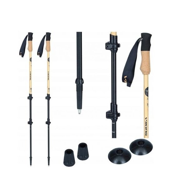 Viking Bambu Pro trekingo lazdos, rudos