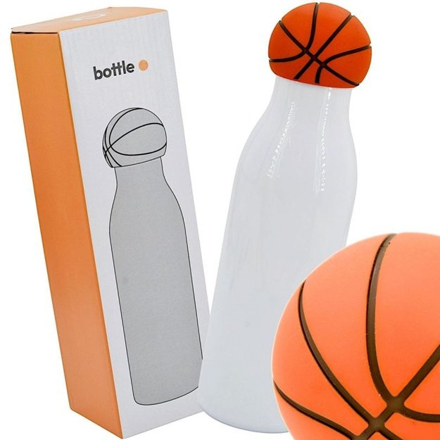 Stamina termo gertuvė su krepšinio kamuolio kamšteliu, 550 ml, balta