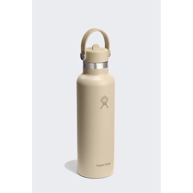 Hydro Flask Standard Mouth termo gertuvė su šiaudeliu, 621 ml, smėlio spalvos