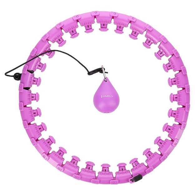 HMS HHW12 Plus Size masažinis gimnastikos lankas su svarmeniu, violetinis