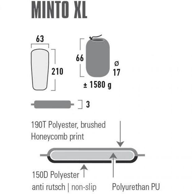 Savaime prisipučiantis kilimėlis High Peak Minto XL 210x63x3 1