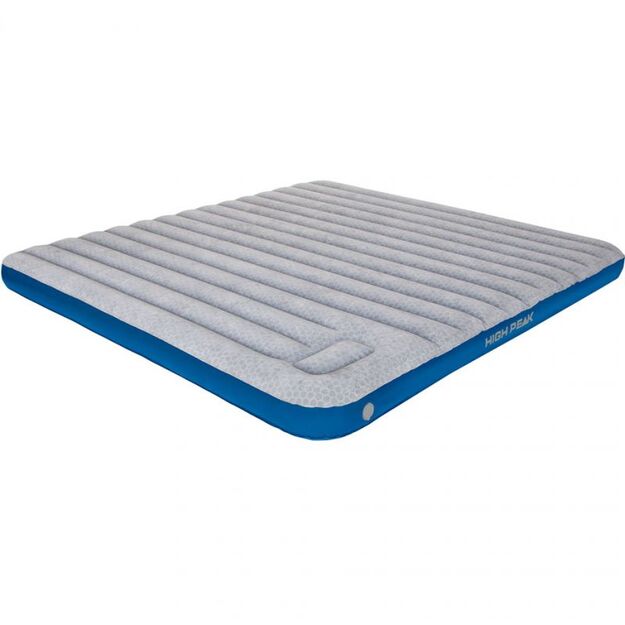 High Peak Cross Beam King Extra Long Velor čiužinys su pompa, pilkai mėlyna 40047