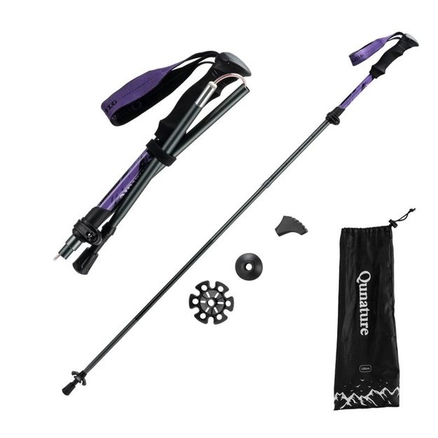 Qunature šiaurietiško ėjimo trekingo lazda, 110–130 cm, violetinė