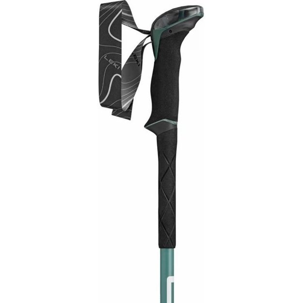 LEKI Makalu Lite trekingo lazdos, 100–135 cm, žalios ir baltos