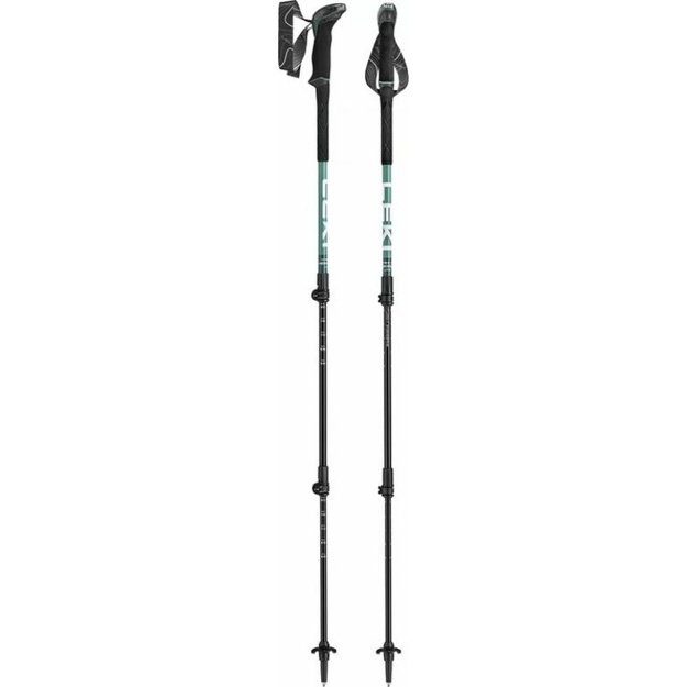 LEKI Makalu Lite trekingo lazdos, 100–135 cm, žalios ir baltos