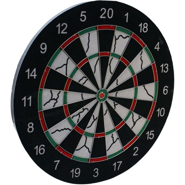 Enero dvipusis kartoninis smiginio taikinys su 6 strėlytėmis, 45 cm