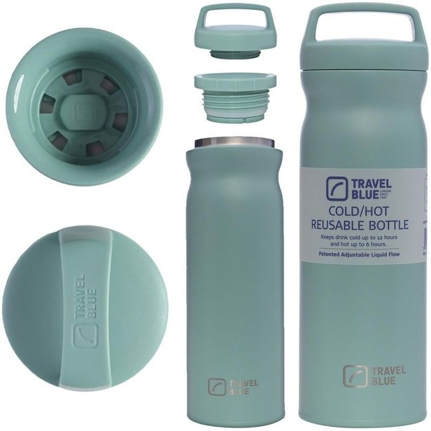 Travel Blue termo gertuvė karštiems ir šaltiems gėrimams, žalia