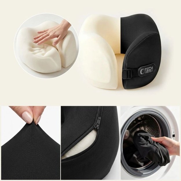 Tech-Protect ComfortRest kelioninė pagalvė, juoda