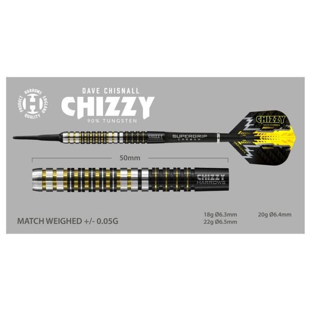 Harrows Chizzy 90% Softip – smiginiai su 90 % volframo korpusu 1